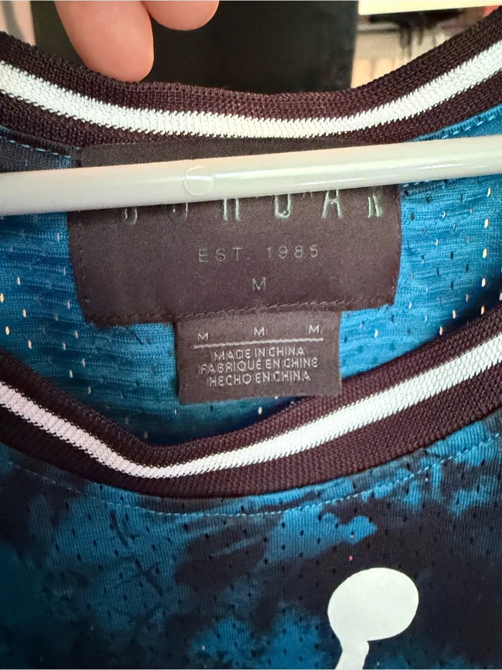 Nike Blue and Black Tie-Dye Jumpman Mesh Tank